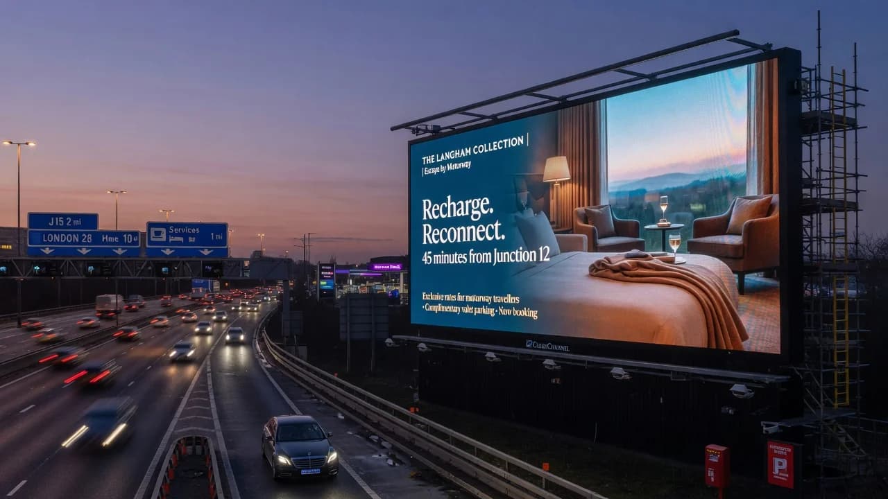 Photo of a motorway billboard campaign representing the Bushido process