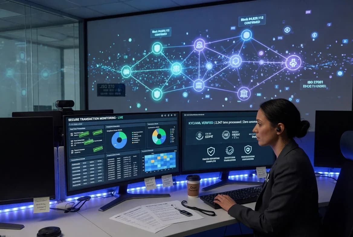 Photo of secure transaction monitoring and compliance operations